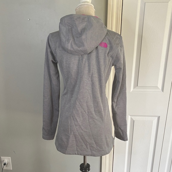 The North Face Gray Hoodie with Pink Trim - Picture 3 of 6
